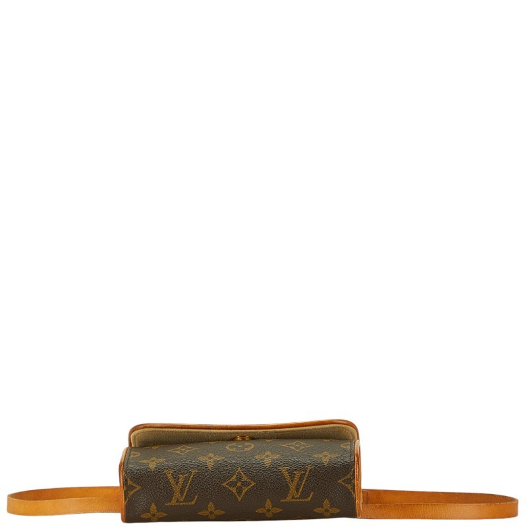 Louis Vuitton Monogram Pochette Florentine Body Bag Waist Shoulder M51855 Brown PVC Leather Women's LOUIS VUITTON