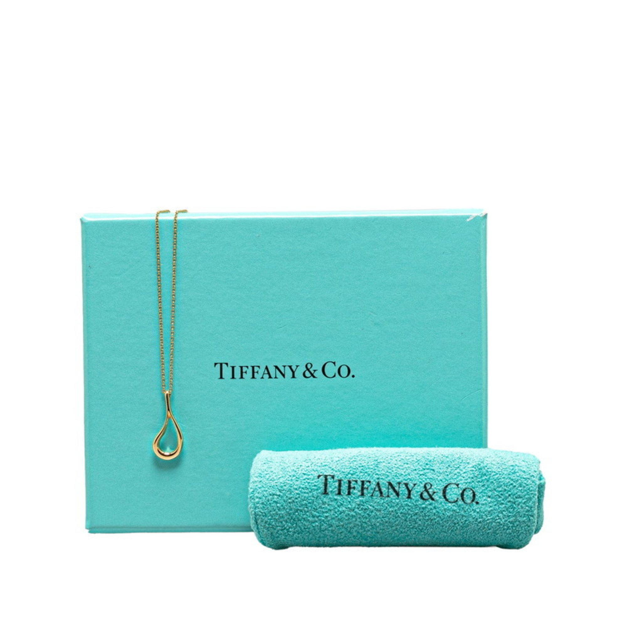 Tiffany Teardrop Necklace Gold K18YG Yellow Women's TIFFANY&Co.