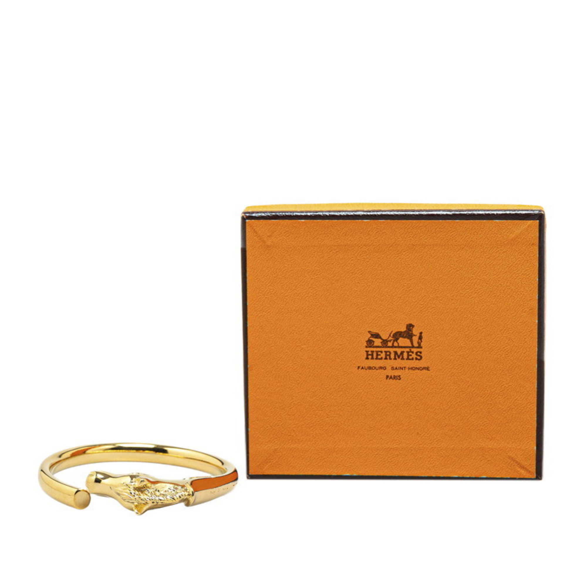 Hermes Cheval Horse Bangle Gold Plated Women's HERMES