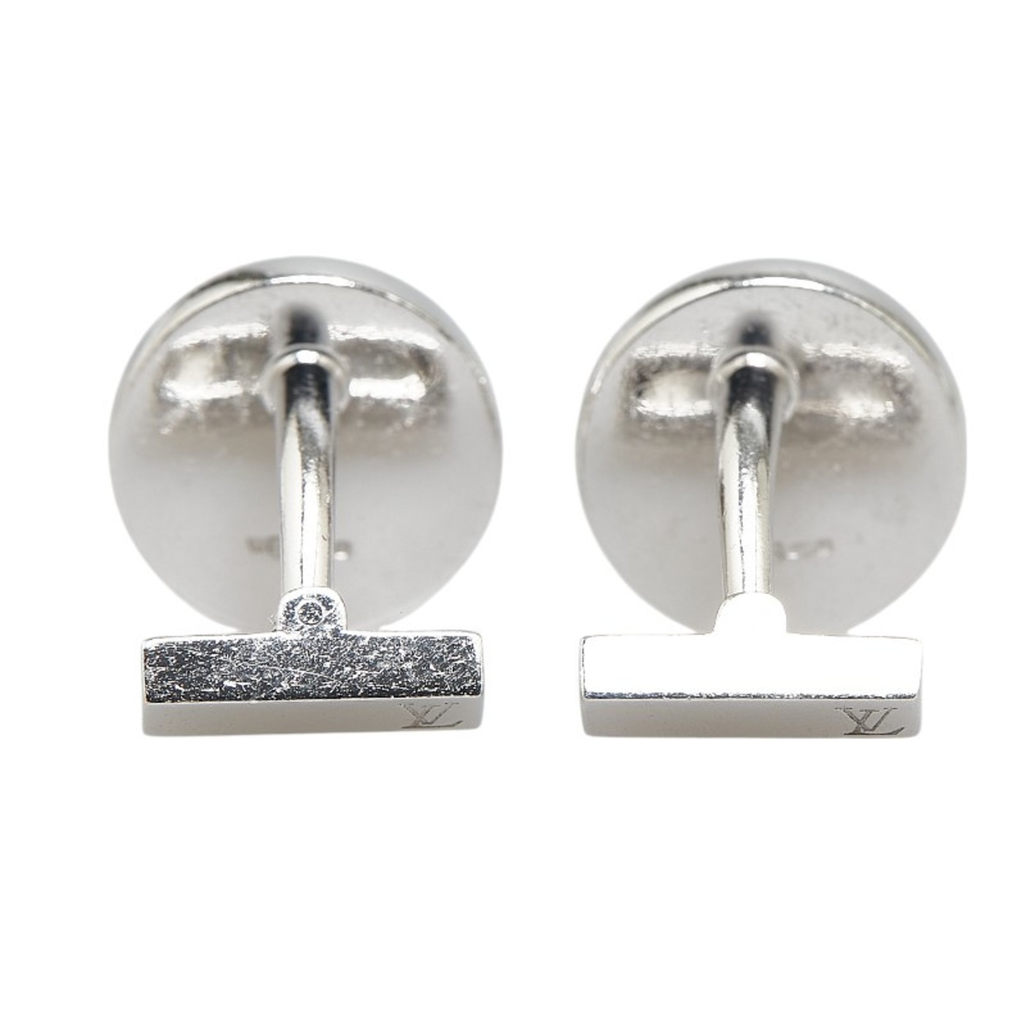 Louis Vuitton Bouton de Manchette Fleur Cufflinks M64482 Silver Brown SV925 Women's LOUIS VUITTON