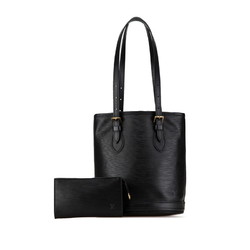 Louis Vuitton Epi Bucket PM Tote Bag Shoulder M58992 Noir Black Leather Women's LOUIS VUITTON