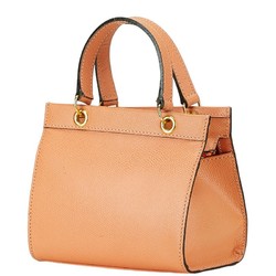 CELINE Circle Tote Handbag Orange Leather Women's