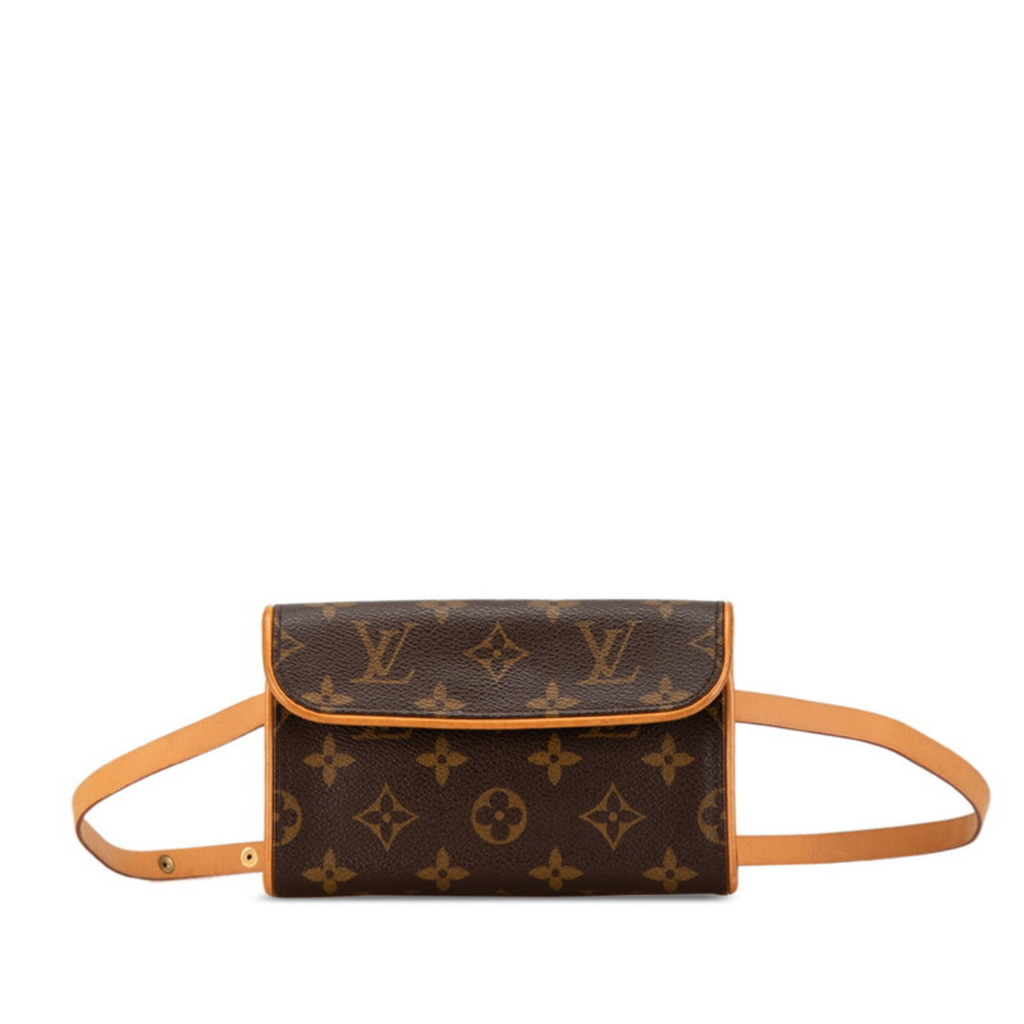 Louis Vuitton Monogram Pochette Florentine Body Bag Waist Shoulder M51855 Brown PVC Leather Women's LOUIS VUITTON