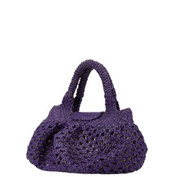 Salvatore Ferragamo Gancini handbag tote bag purple raffia women's