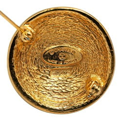 Chanel Matelasse Coco Mark Brooch Gold Plated Women's CHANEL