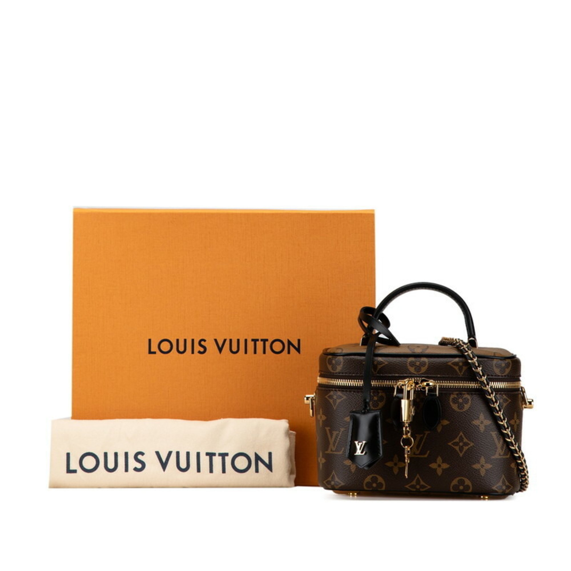 Louis Vuitton Monogram Vanity NV PM Bag Chain Shoulder M45165 Brown PVC Leather Women's LOUIS VUITTON