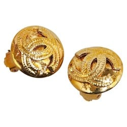 Chanel Coco Mark Earrings Gold Plated Women's CHANEL