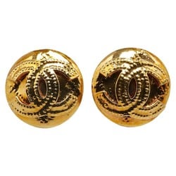 Chanel Coco Mark Earrings Gold Plated Women's CHANEL