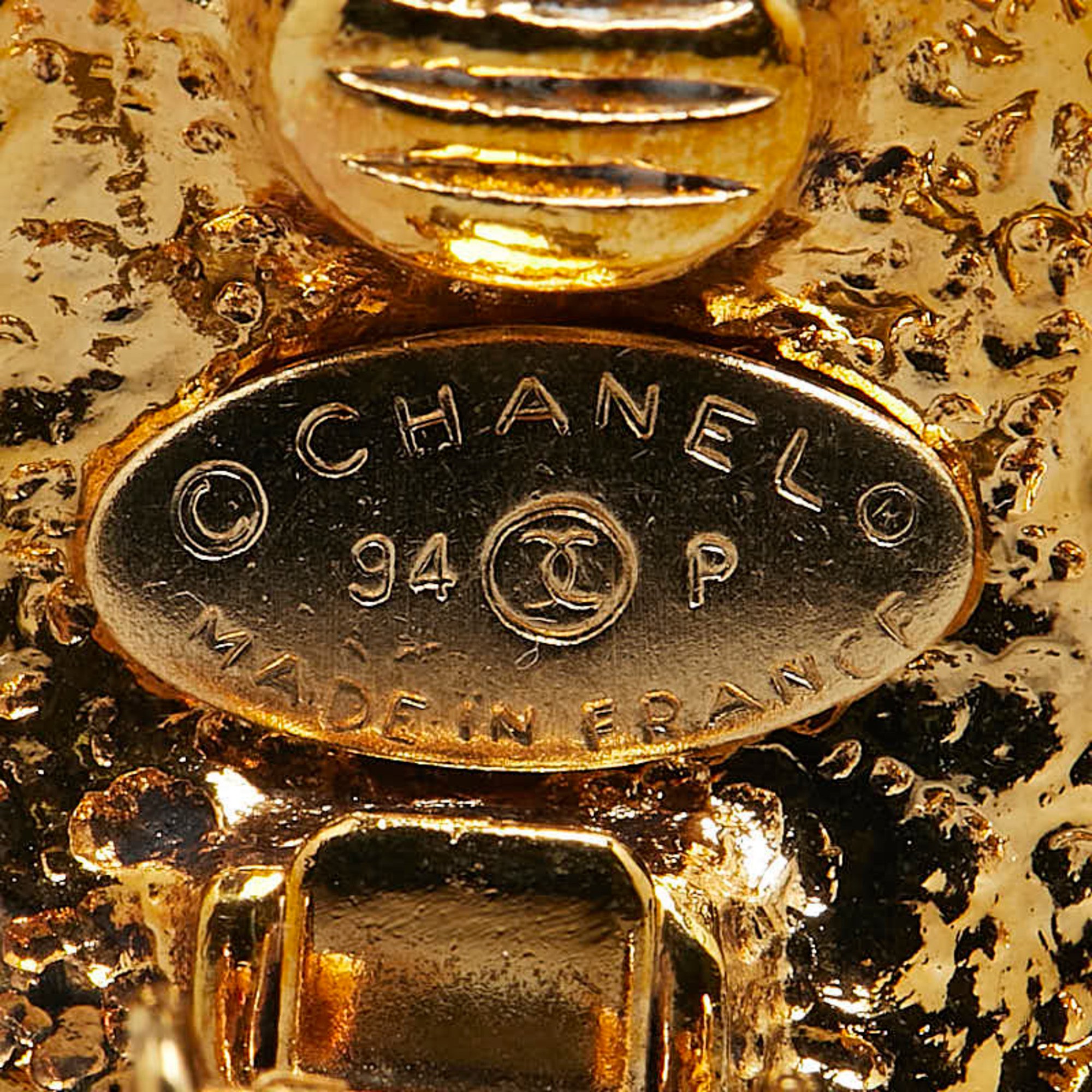 Chanel Coco Mark Earrings Gold Plated Women's CHANEL