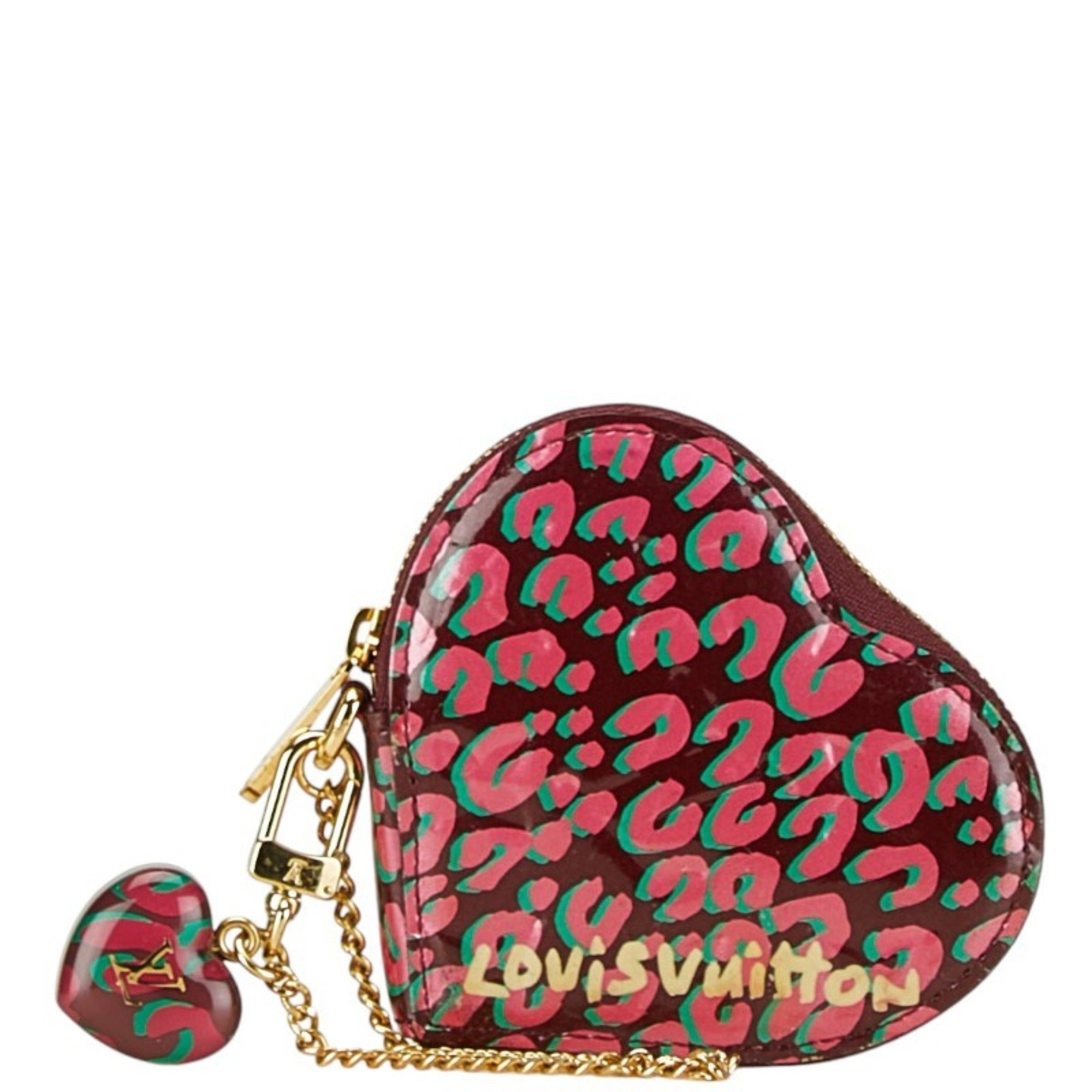 Louis Vuitton Monogram Vernis Portemonnay Cool Leopard Coin Case M91474 Rouge Fauvist Patent Leather Women's LOUIS VUITTON