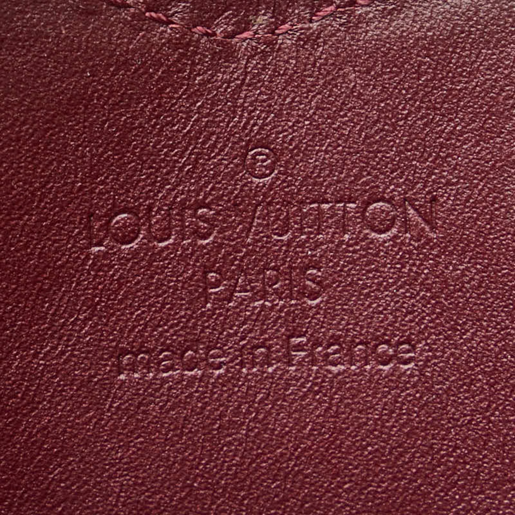 Louis Vuitton Monogram Vernis Portemonnay Cool Leopard Coin Case M91474 Rouge Fauvist Patent Leather Women's LOUIS VUITTON