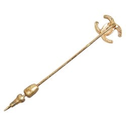 Chanel Coco Mark Pin Brooch Gold Plated Women's CHANEL