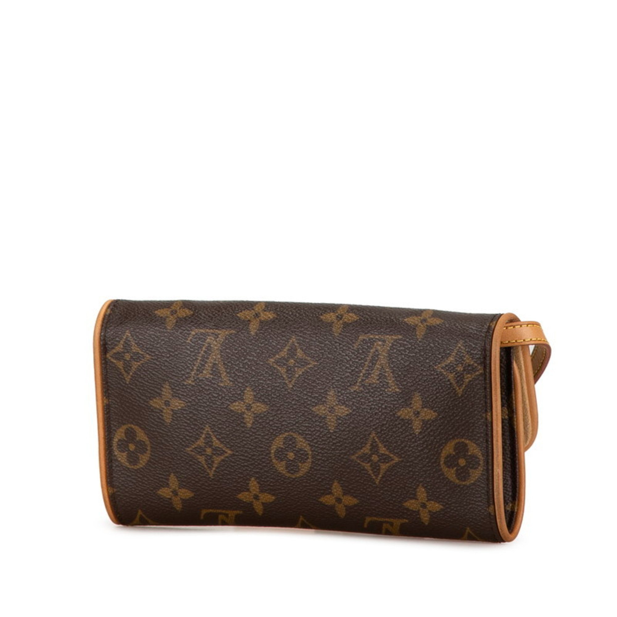 Louis Vuitton Monogram Pochette Twin PM Shoulder Bag M51854 Brown PVC Leather Women's LOUIS VUITTON