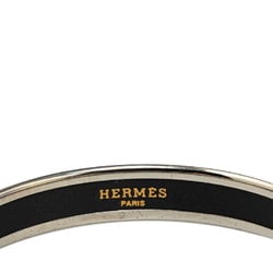 Hermes Enamel PM Cloisonne Bangle Silver Black Metal Women's HERMES