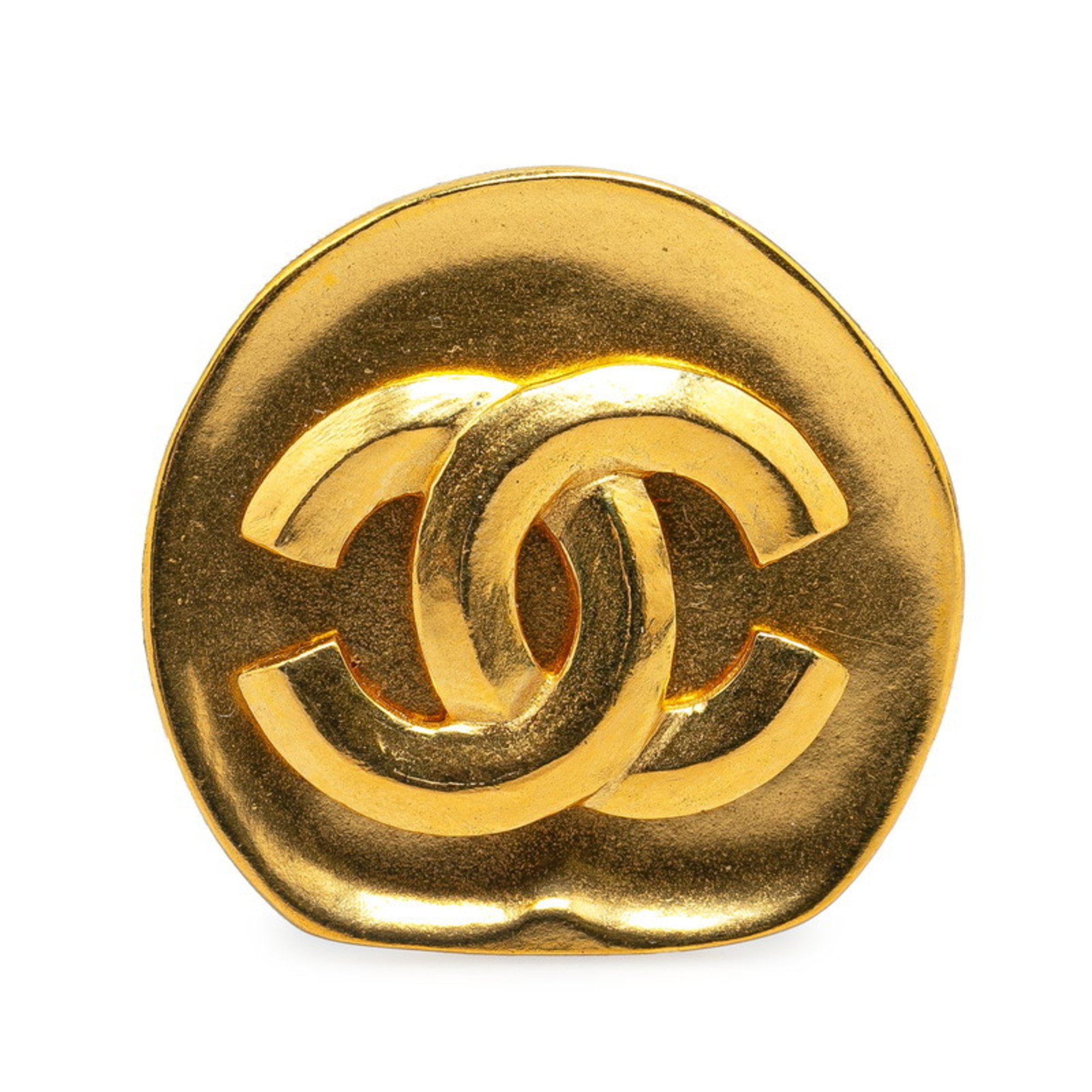 Chanel Coco Mark Brooch Gold Plated Women's CHANEL