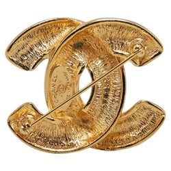 Chanel Matelasse Coco Mark Brooch Gold Plated Women's CHANEL