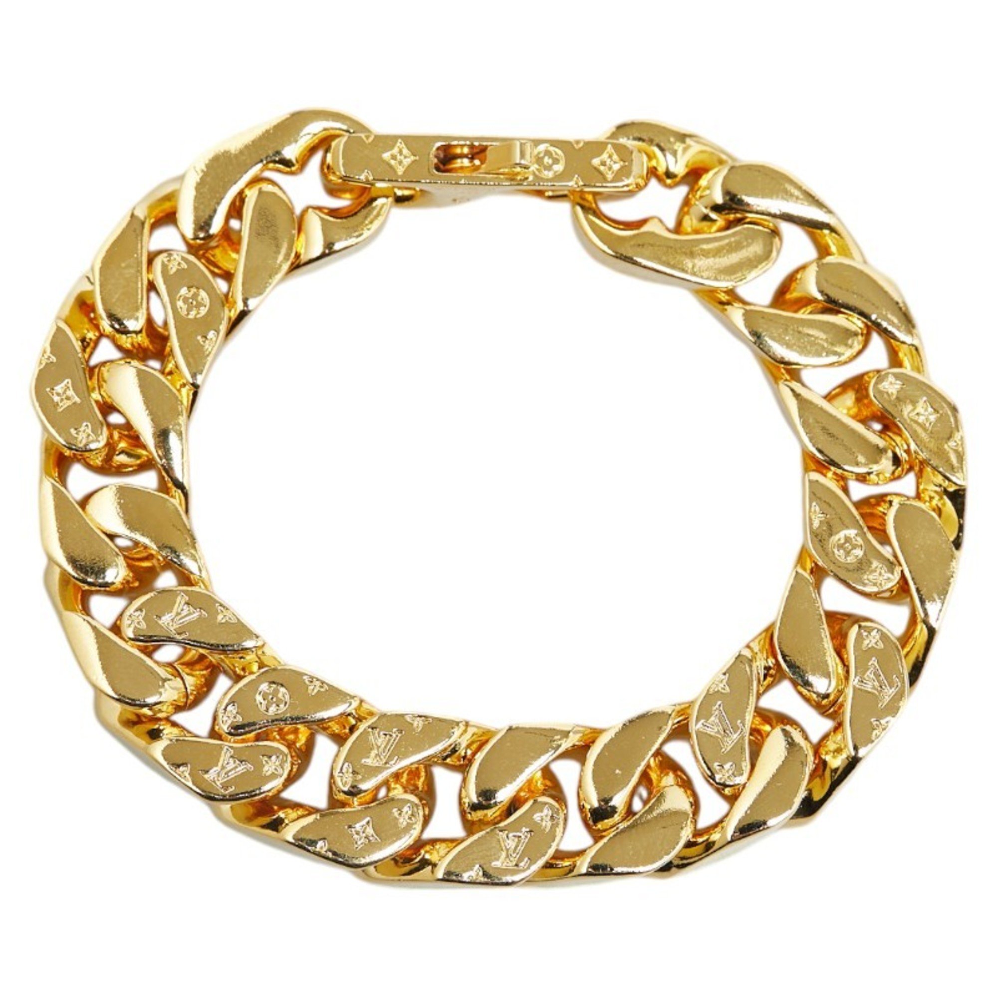 Louis Vuitton Monogram Chain Link Bracelet M00305 Gold Plated Women's LOUIS VUITTON