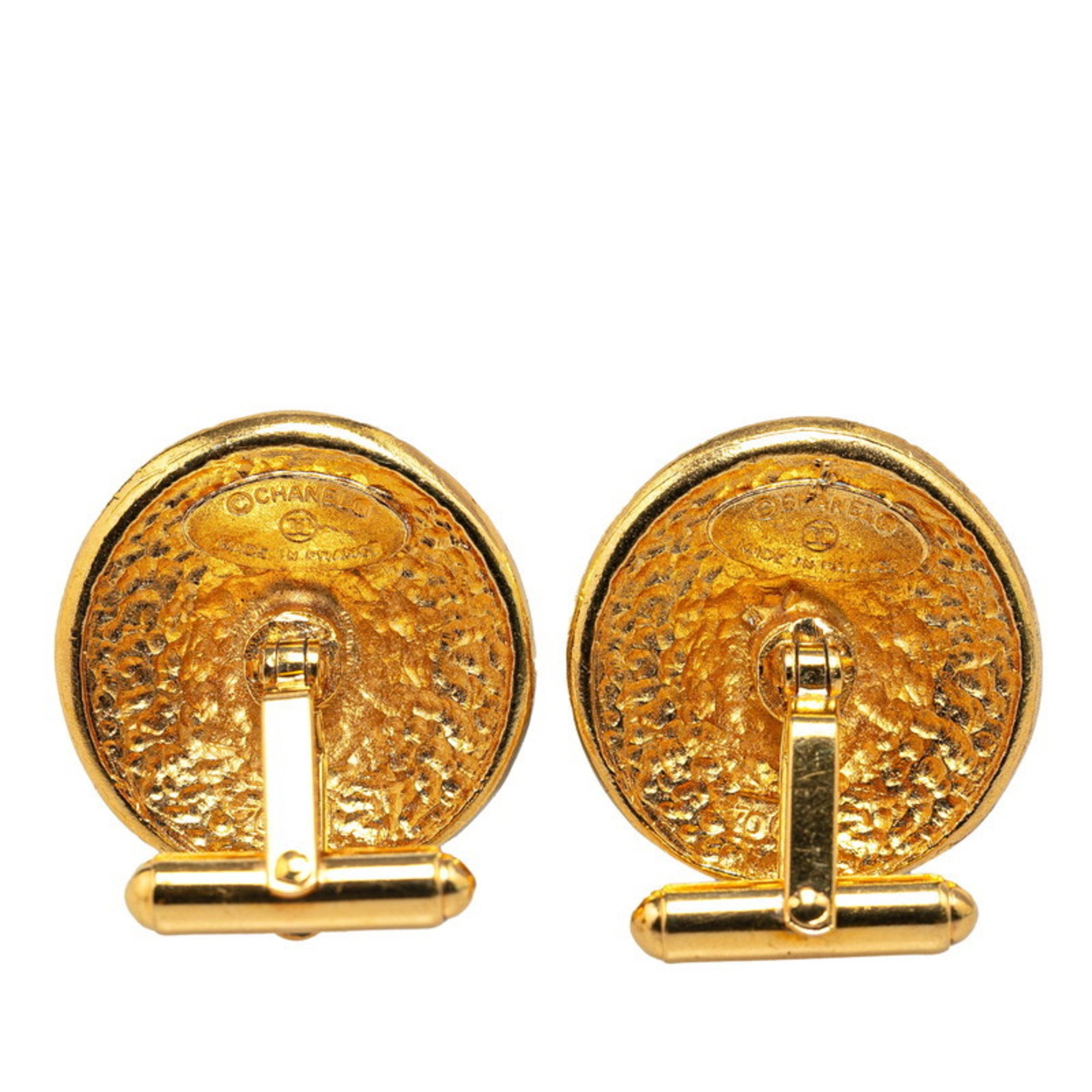 Chanel Cufflinks Gold Plated Women's CHANEL