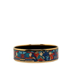 Hermes enamel GM cloisonné primitive man bangle bracelet gold blue plating ladies HERMES