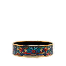 Hermes enamel GM cloisonné primitive man bangle bracelet gold blue plating ladies HERMES