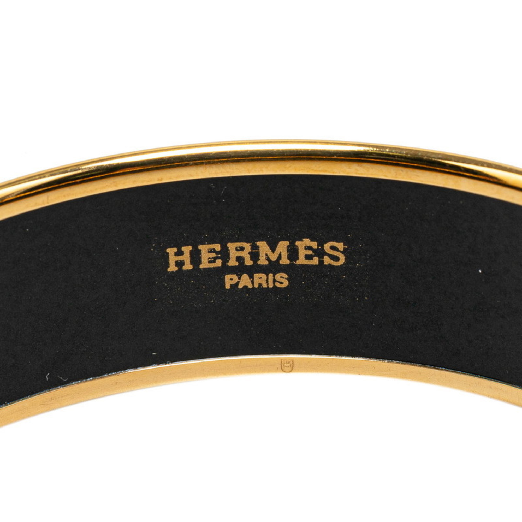 Hermes enamel GM cloisonné primitive man bangle bracelet gold blue plating ladies HERMES