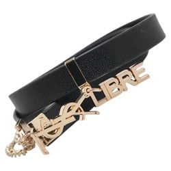 YSL LIBRE Bracelet Black Gold Leather Plated Women's SAINT LAURENT