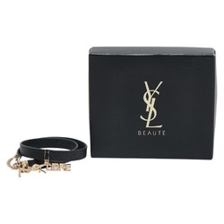 YSL LIBRE Bracelet Black Gold Leather Plated Women's SAINT LAURENT