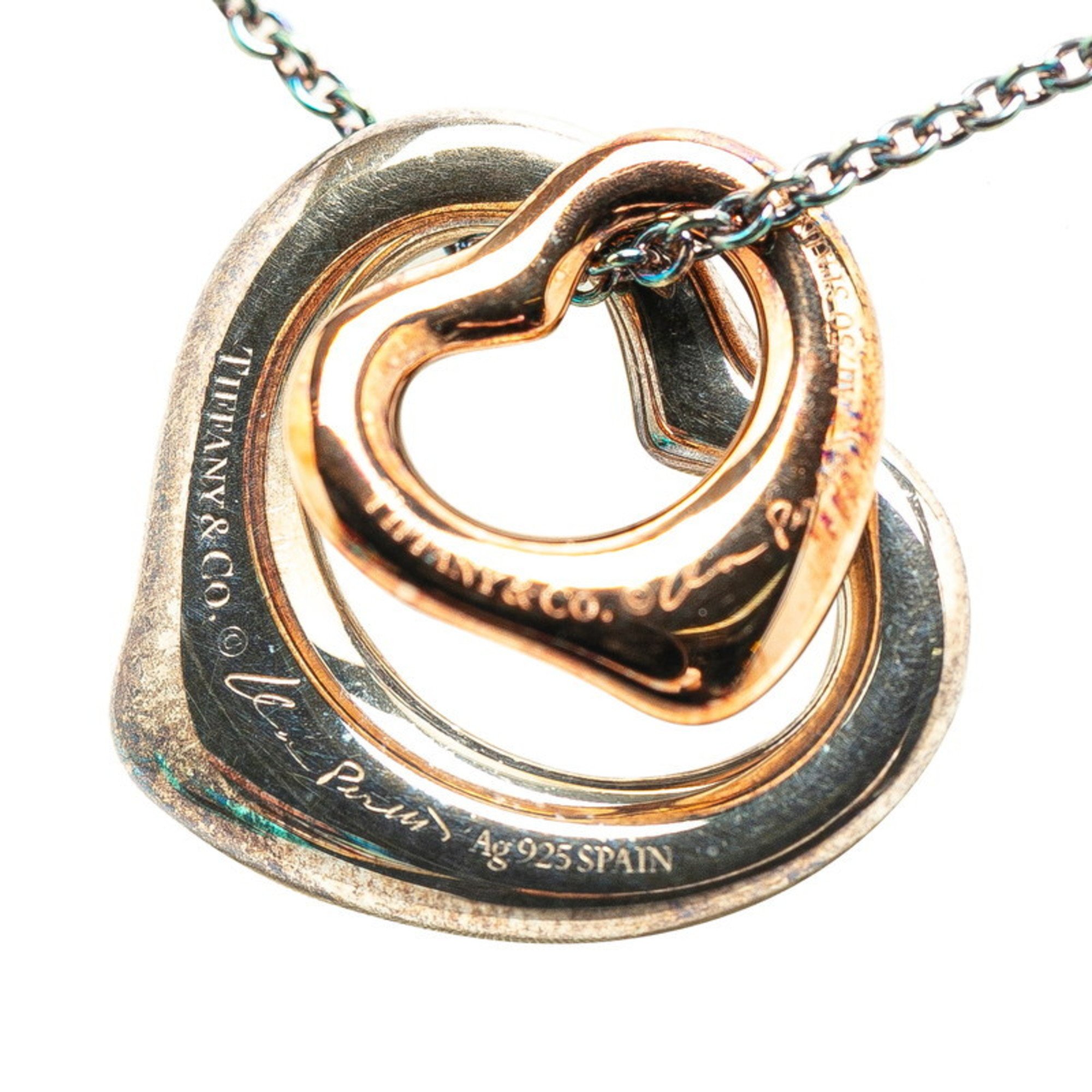 Tiffany Double Heart Necklace Silver Gold SV925 Women's TIFFANY&Co.