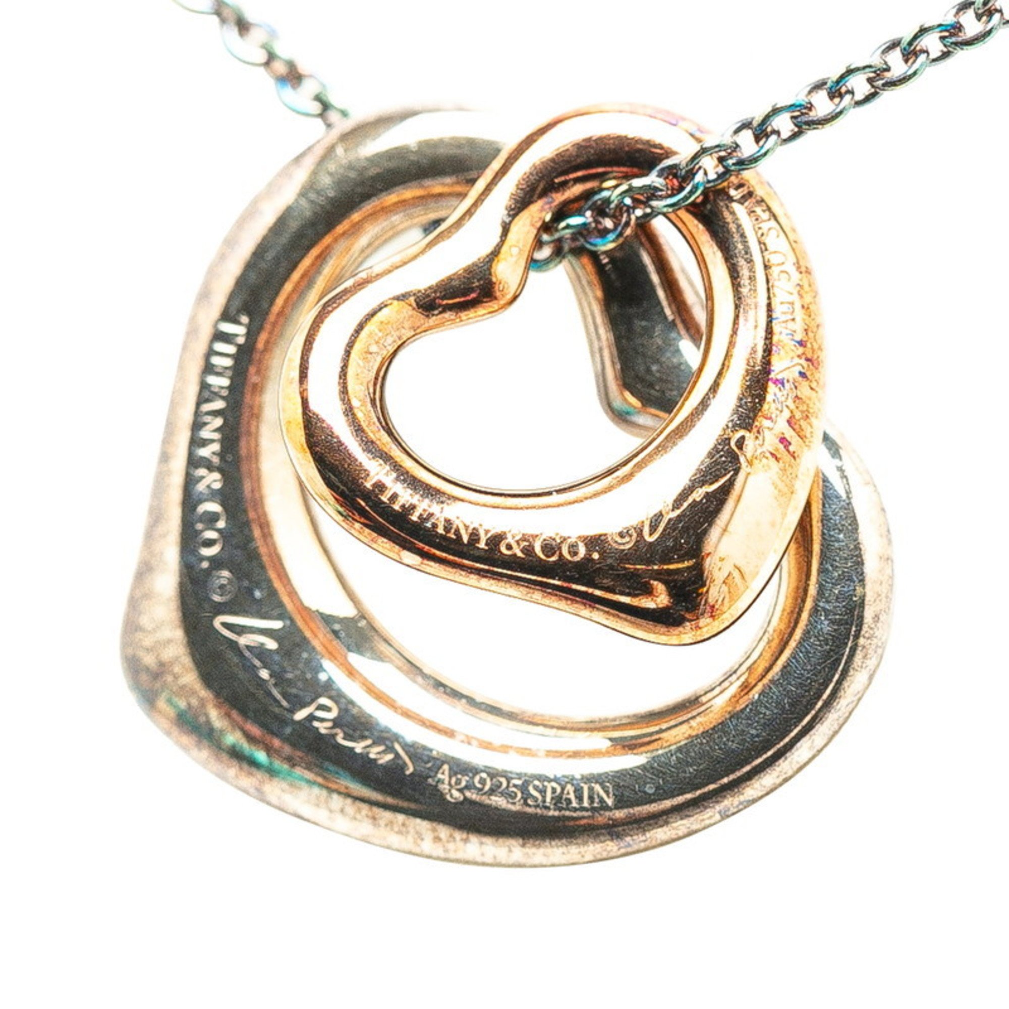 Tiffany Double Heart Necklace Silver Gold SV925 Women's TIFFANY&Co.