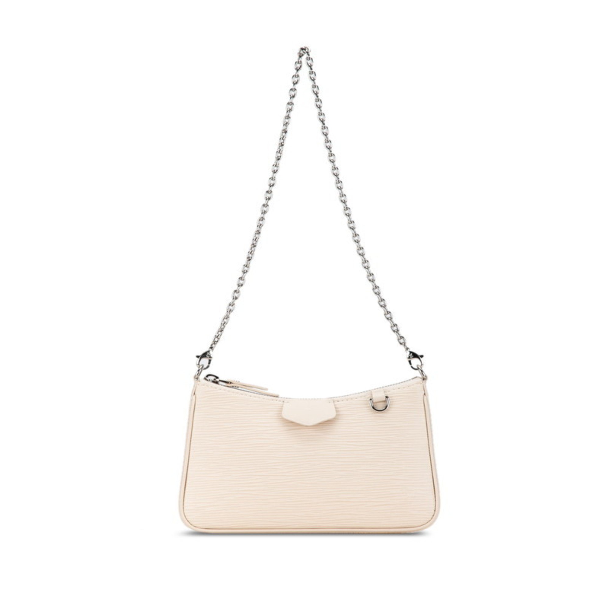 Louis Vuitton Epi Easy Pouch On Strap Chain Shoulder Bag Handbag M81239 White Leather Women's LOUIS VUITTON