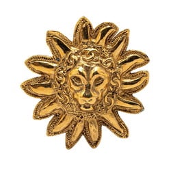 Chanel Coco Mark Lion Motif Brooch Gold Plated Women's CHANEL