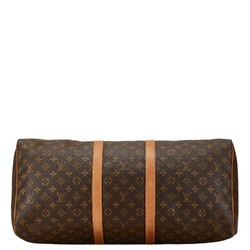 Louis Vuitton Monogram Keepall 55 Boston Bag Travel M41424 Brown PVC Leather Women's LOUIS VUITTON