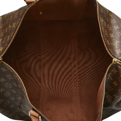 Louis Vuitton Monogram Keepall 55 Boston Bag Travel M41424 Brown PVC Leather Women's LOUIS VUITTON