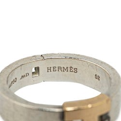 Hermes Hercules Ring, Silver, Gold, SV925, K18YG, Yellow Women's, HERMES