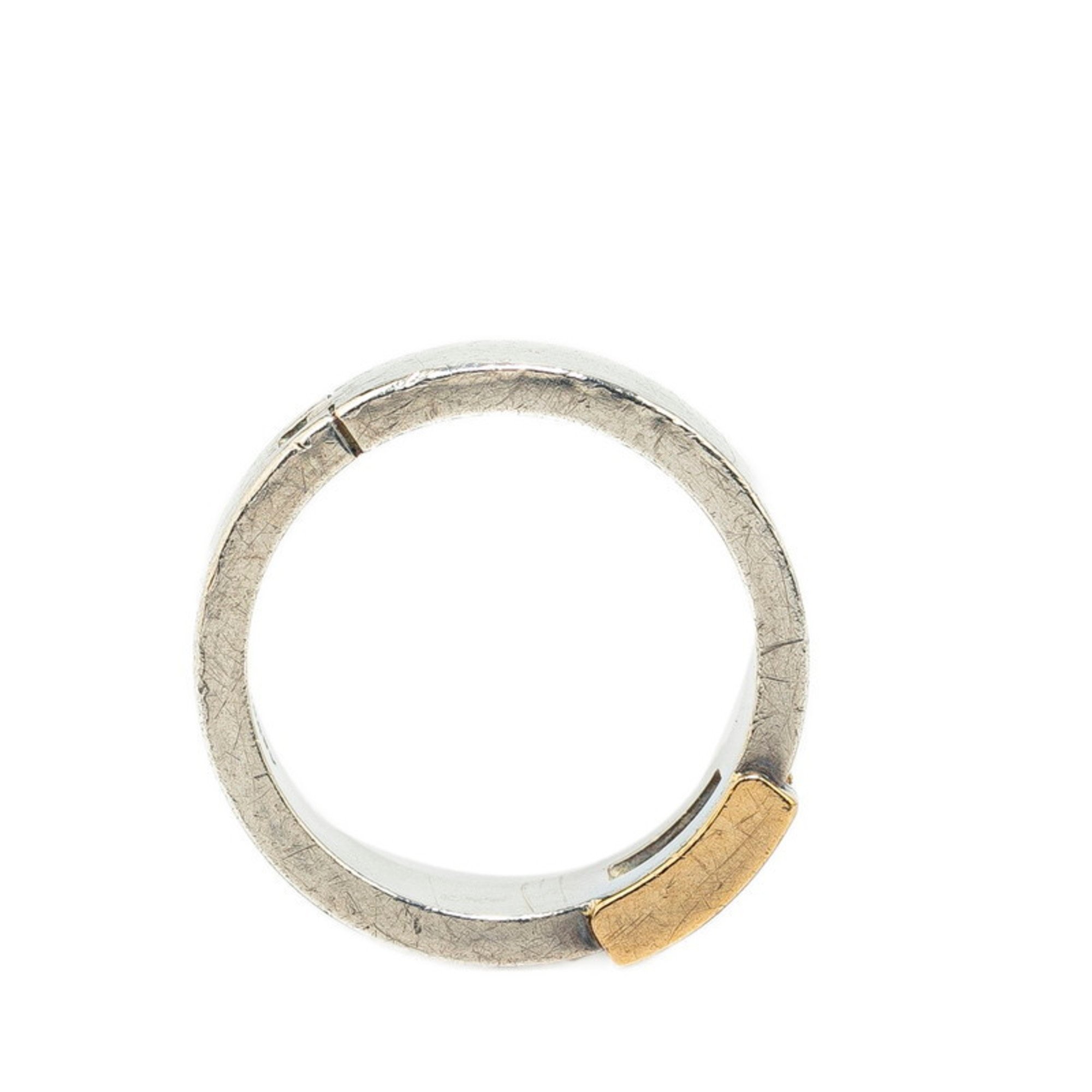 Hermes Hercules Ring, Silver, Gold, SV925, K18YG, Yellow Women's, HERMES