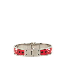 Hermes Charnier PM Bangle Silver Red Metal Women's HERMES