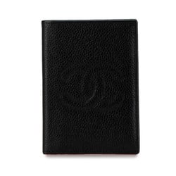 CHANEL COCO MARK CARD CASE BUSINESS BLACK CAVIAR SKIN WOMEN'S