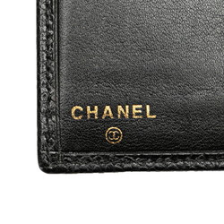 CHANEL COCO MARK CARD CASE BUSINESS BLACK CAVIAR SKIN WOMEN'S