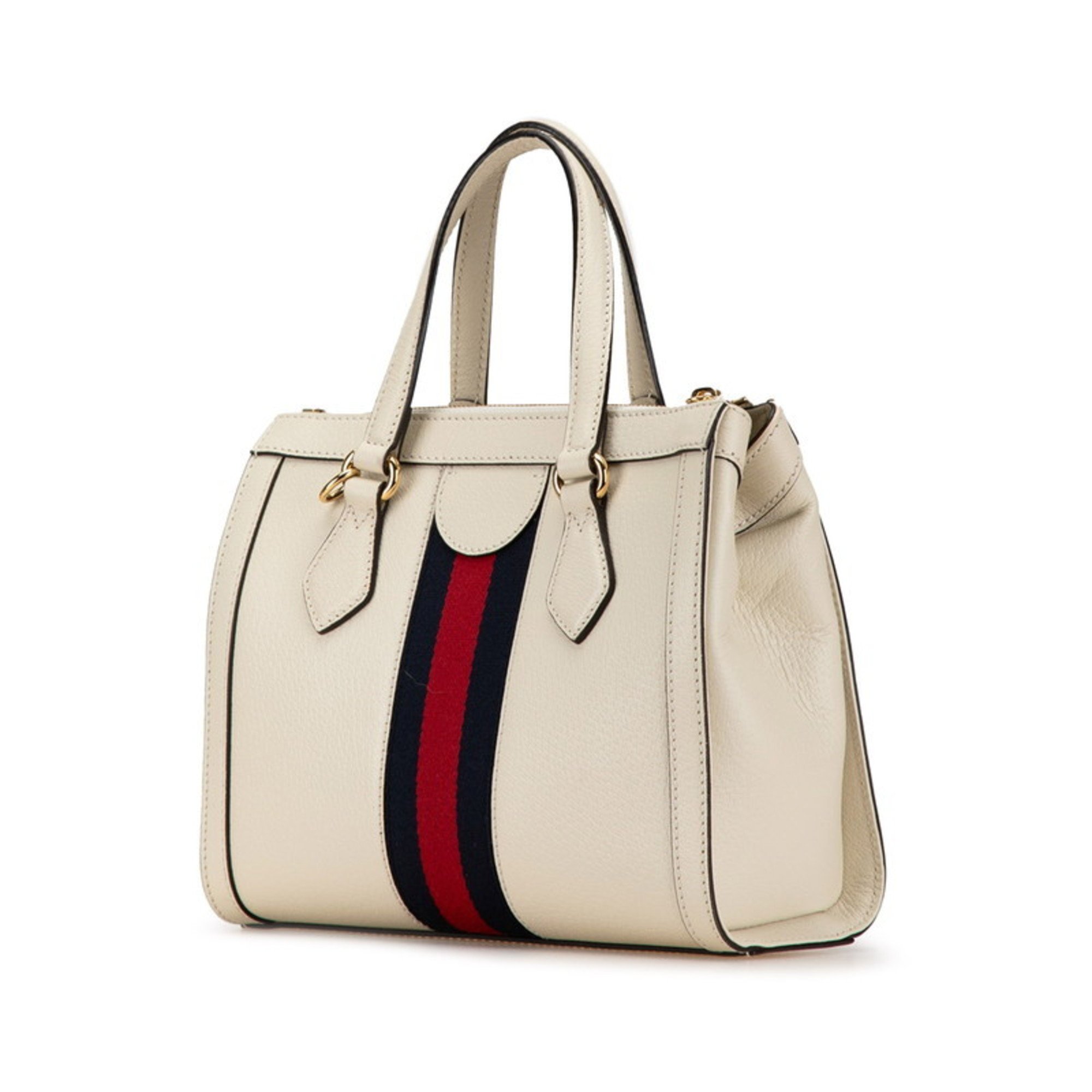 Gucci Ophidia Small Handbag Shoulder Bag 719882 White Ivory Leather Women's GUCCI