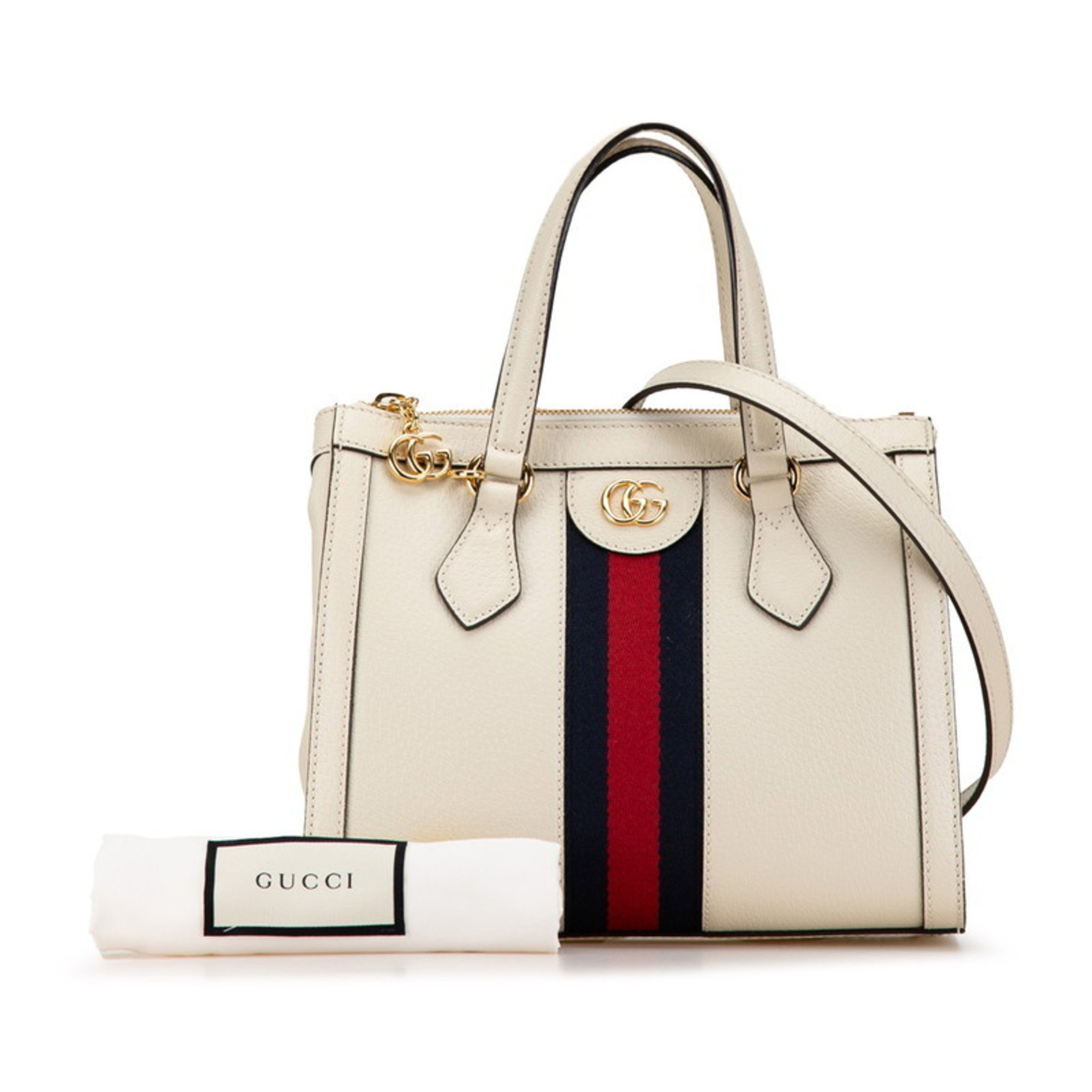 Gucci Ophidia Small Handbag Shoulder Bag 719882 White Ivory Leather Women's GUCCI