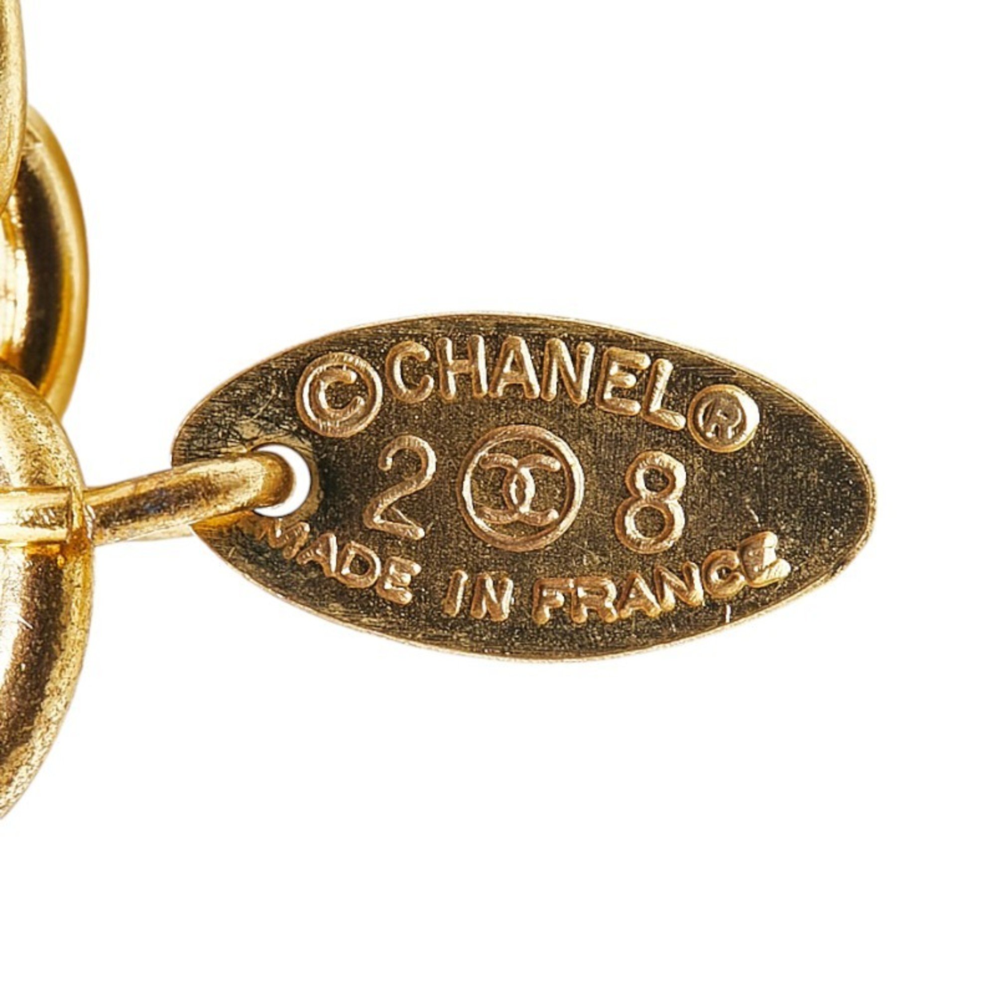 Chanel Coco Mark Chain Necklace Gold Plated Women's CHANEL