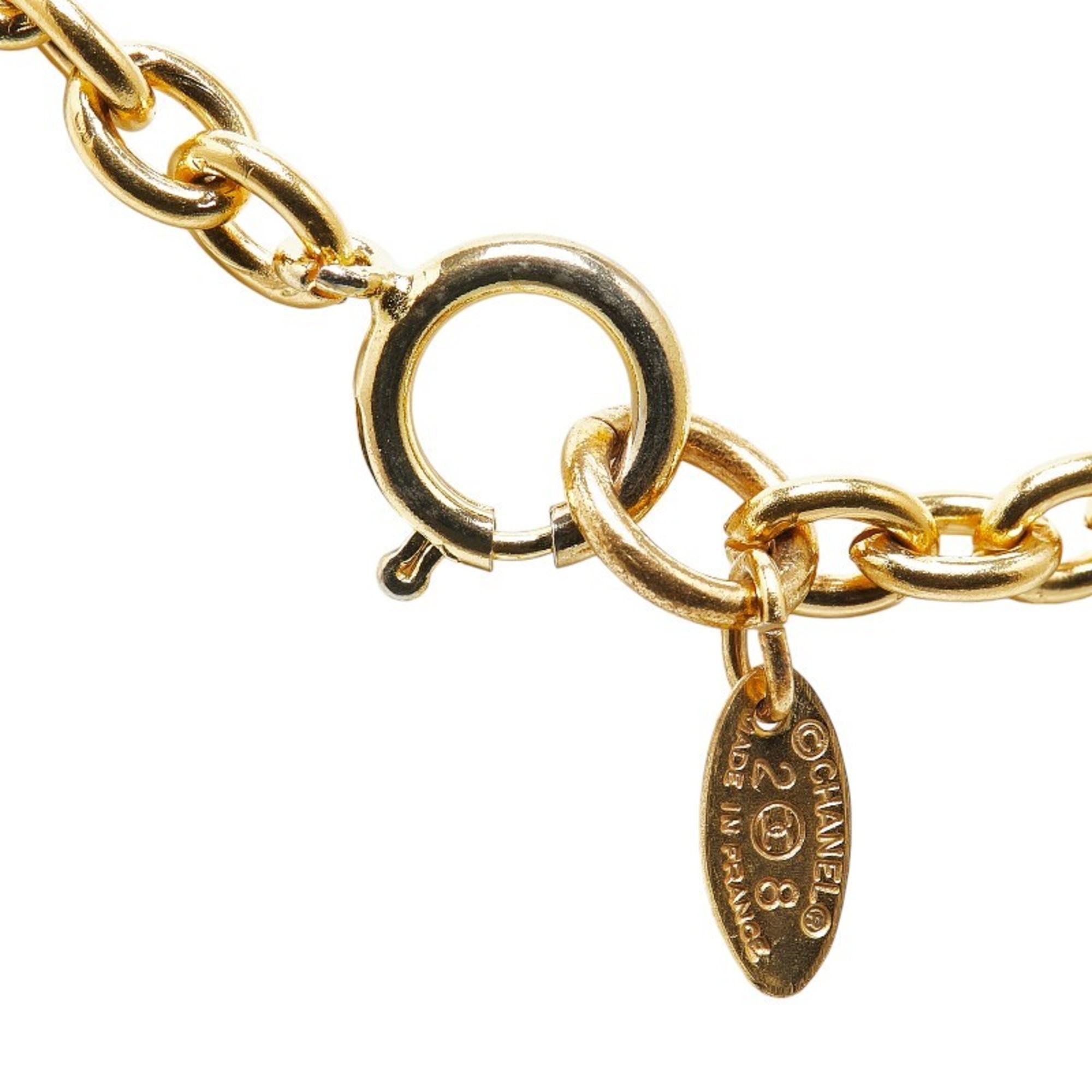 Chanel Coco Mark Chain Necklace Gold Plated Women's CHANEL