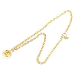 Chanel Coco Mark Chain Necklace Gold Plated Women's CHANEL