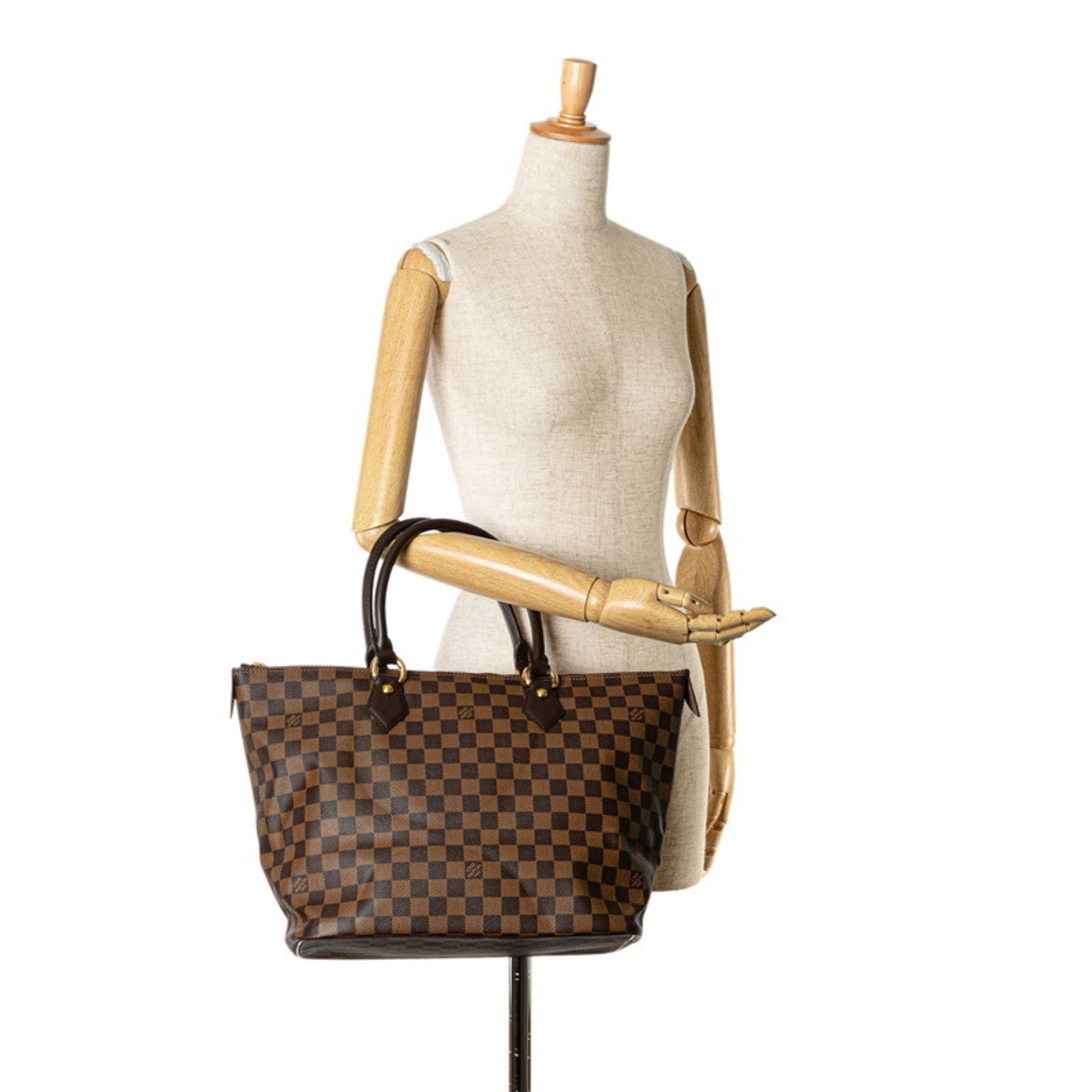 Louis Vuitton Damier Saleya MM Tote Bag N51182 Brown PVC Leather Women's LOUIS VUITTON