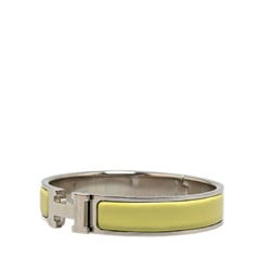 Hermes Click-Clack H PM Bangle Silver Yellow Green Metal Women's HERMES