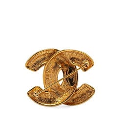 Chanel Matelasse Coco Mark Brooch Gold Plated Women's CHANEL