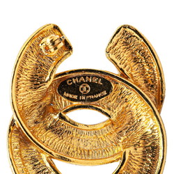 Chanel Matelasse Coco Mark Brooch Gold Plated Women's CHANEL