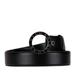 BVLGARI B.zero1 Belt 105/42 Black Silver Leather Men's