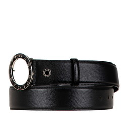 BVLGARI B.zero1 Belt 105/42 Black Silver Leather Men's