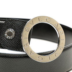 BVLGARI B.zero1 Belt 105/42 Black Silver Leather Men's